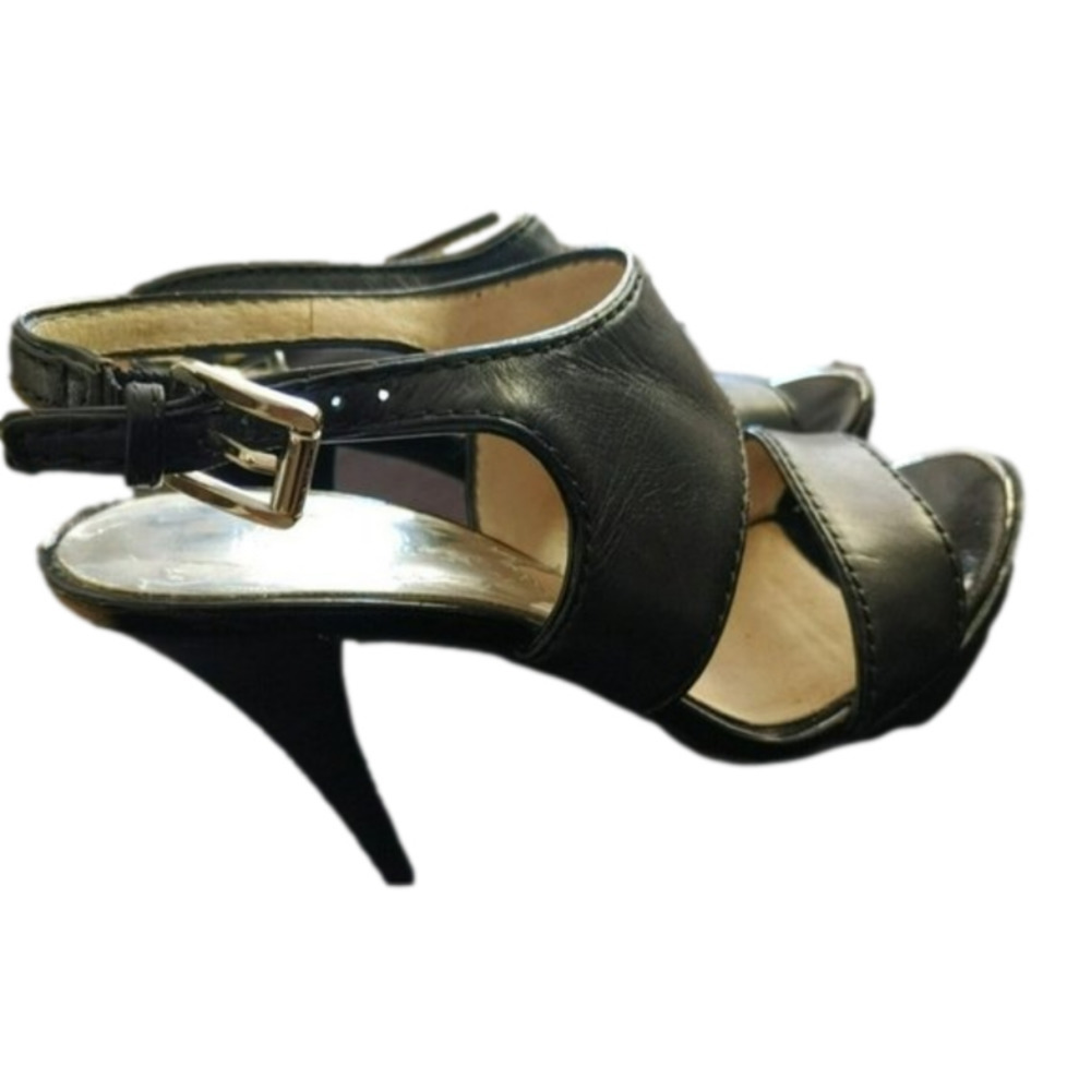 Michael Kors AF12 Black Platform Strappy Sandal Stiletto Heel Size 7M